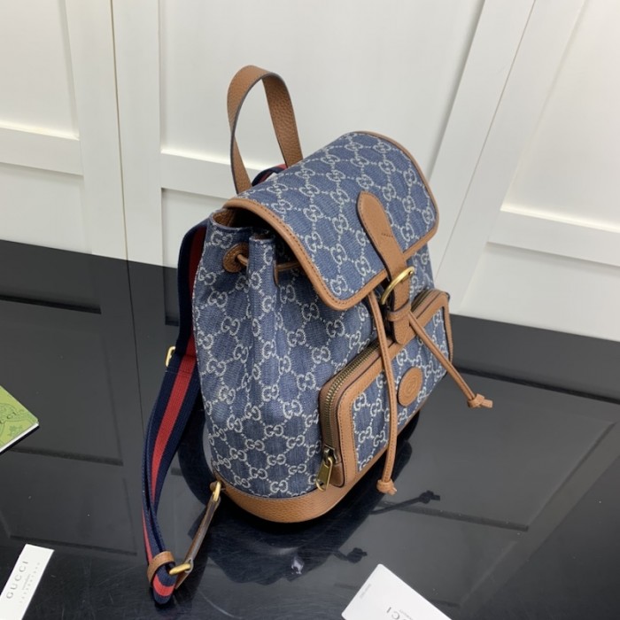 G*u*i backpack with interlocking g 674147 denim