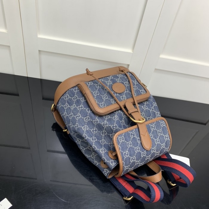 G*u*i backpack with interlocking g 674147 denim