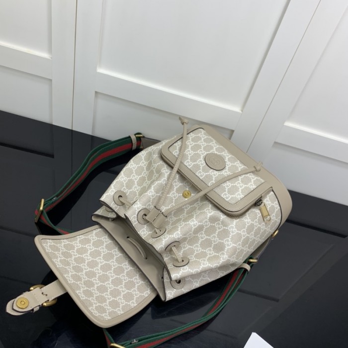 G*u*i backpack with interlocking g 674147 beige