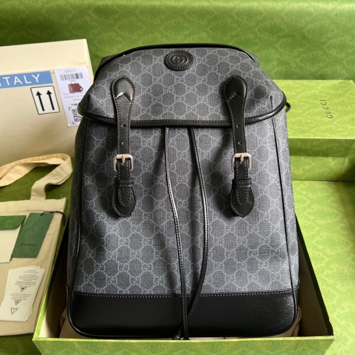 G*u*i medium backpack with interlocking g ‎696013 black