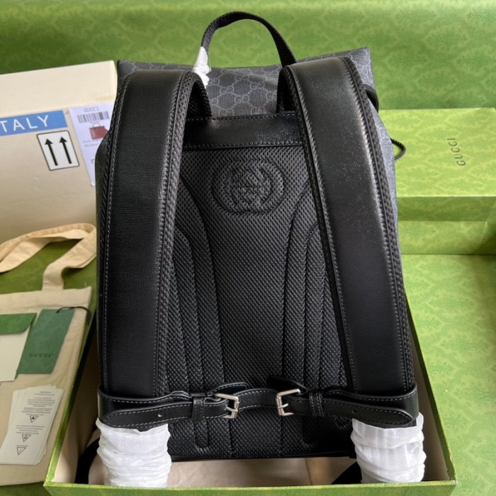 G*u*i medium backpack with interlocking g 696013 black