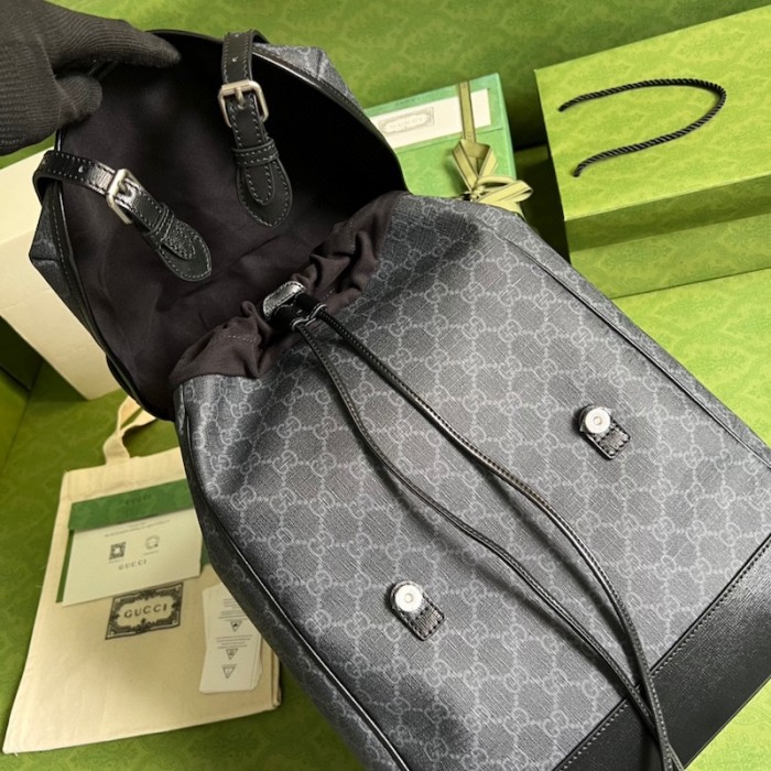 G*u*i medium backpack with interlocking g 696013 black