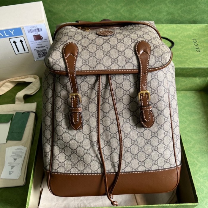 G*u*i medium backpack with interlocking g ‎696013 brown