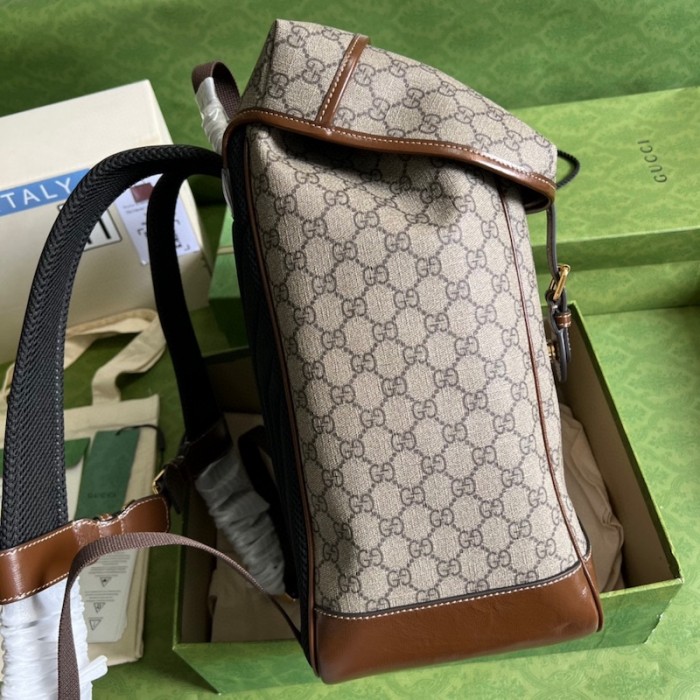 G*u*i medium backpack with interlocking g 696013 brown