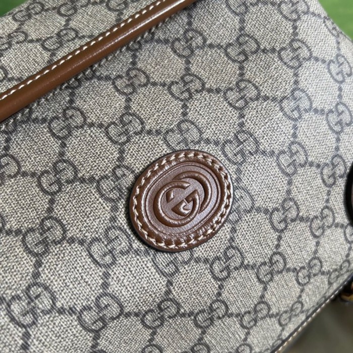 G*u*i medium backpack with interlocking g 696013 brown