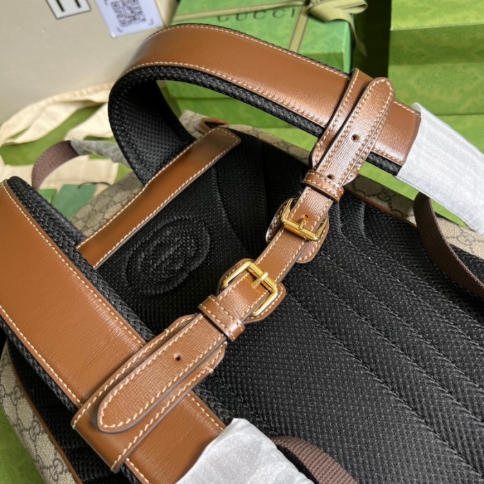 G*u*i medium backpack with interlocking g 696013 brown