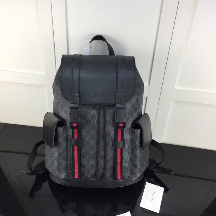 g*u*i gg black Sup*e backpack 495563