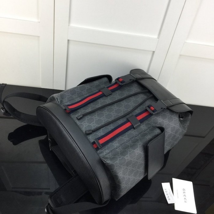 g*u*i gg black Sup*e backpack 495563