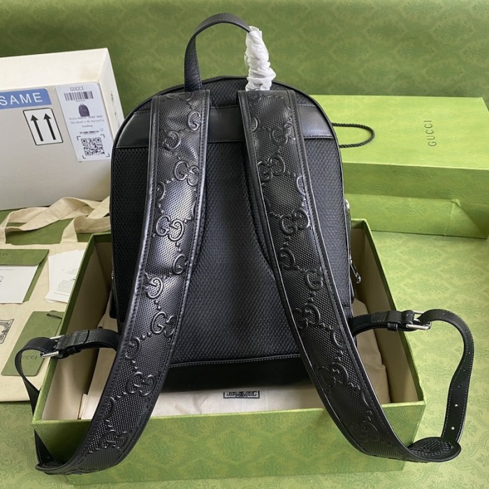 G*u*i gg embossed backpack black 658579
