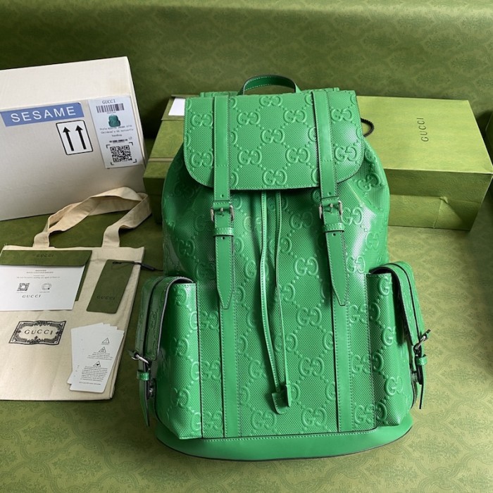 G*u*i gg embossed backpack green 625770