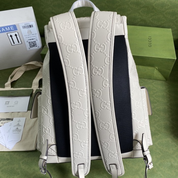 G*u*i gg embossed backpack white 625770