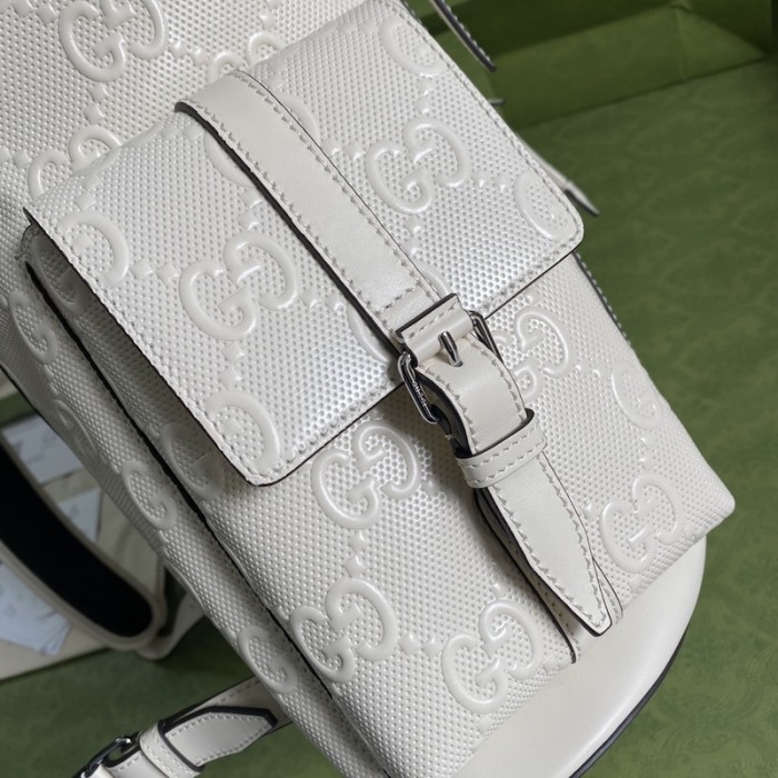G*u*i gg embossed backpack white 625770