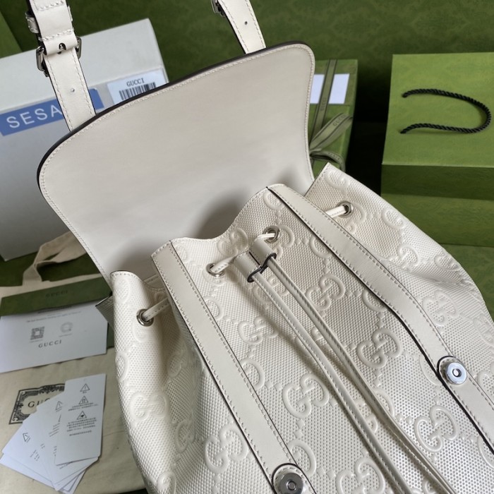 G*u*i gg embossed backpack white 625770