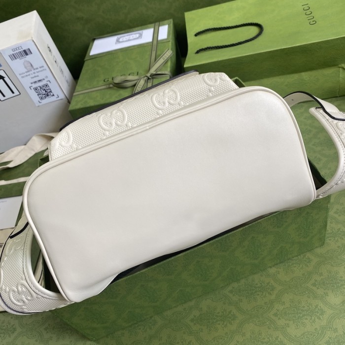 G*u*i gg embossed backpack white 658579