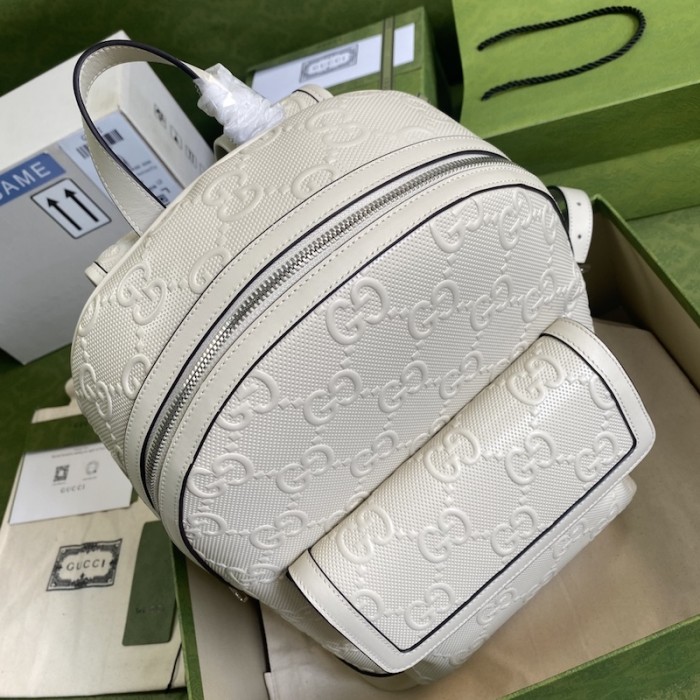 G*u*i gg embossed backpack white 658579