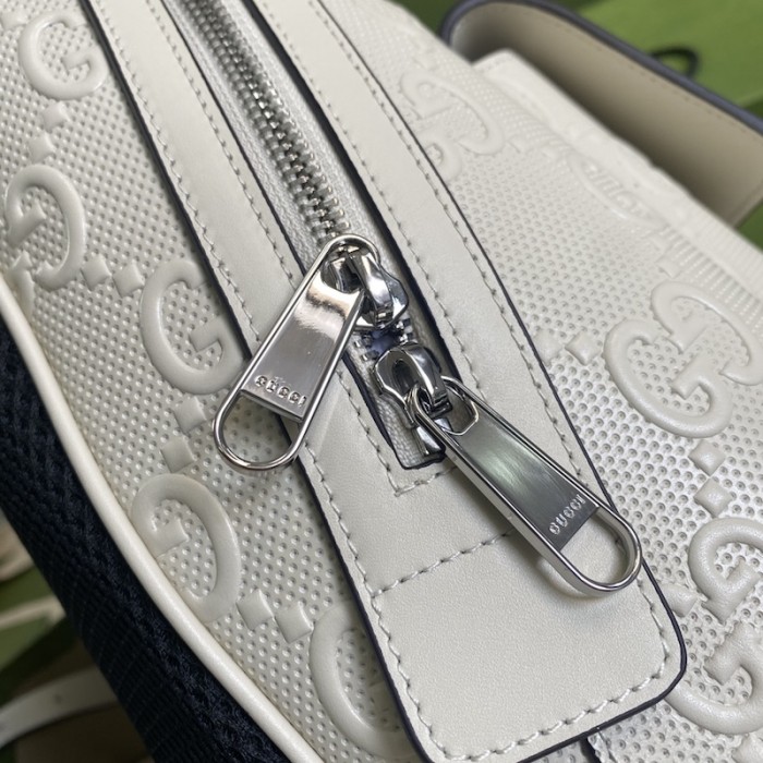 G*u*i gg embossed backpack white 658579