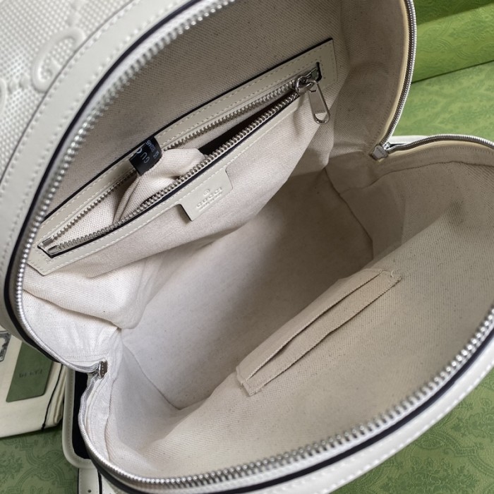 G*u*i gg embossed backpack white 658579