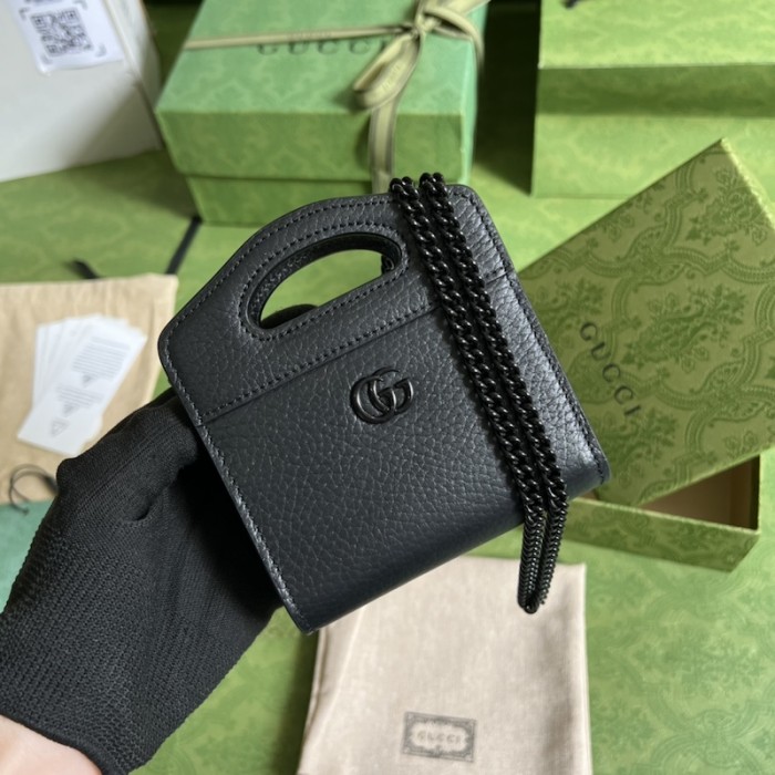 G*u*i gg marmont top handle card case wallet ‎701074 black