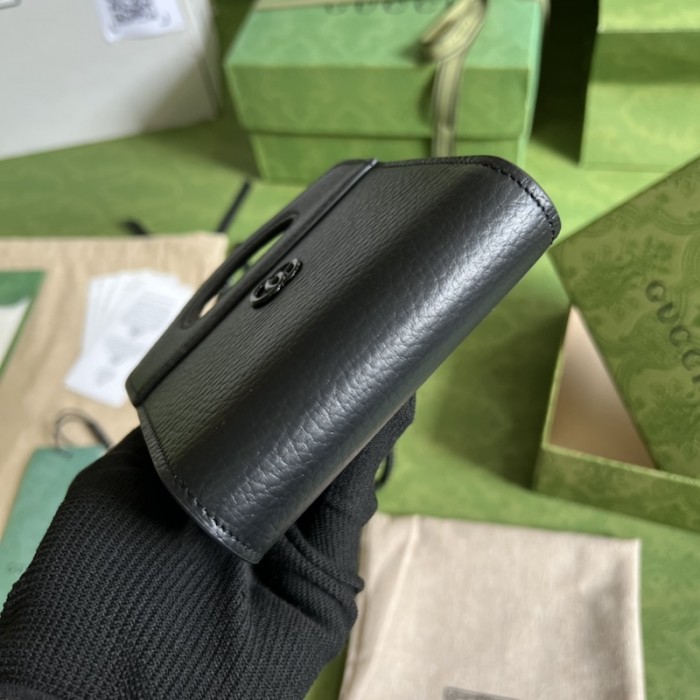 G*u*i gg marmont top handle card case wallet 701074 black