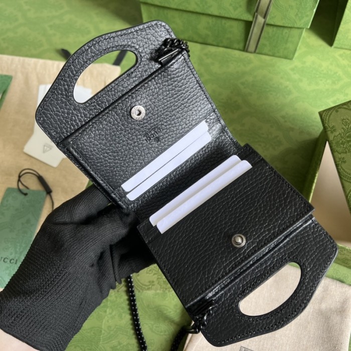 G*u*i gg marmont top handle card case wallet 701074 black