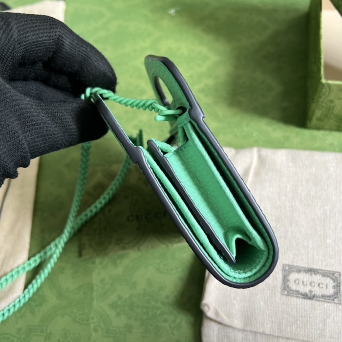 G*u*i gg marmont top handle card case wallet 701074 green