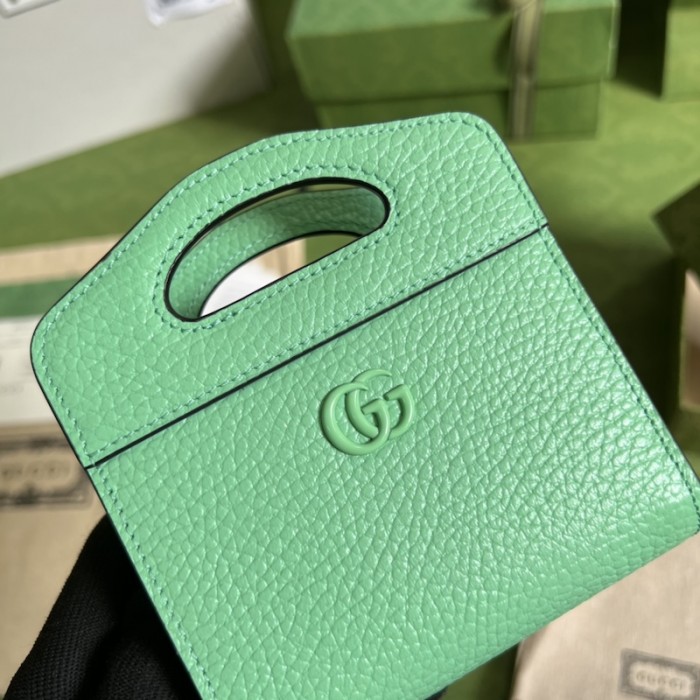 G*u*i gg marmont top handle card case wallet 701074 green