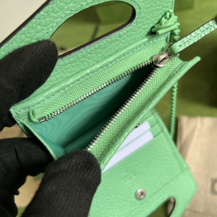 G*u*i gg marmont top handle card case wallet 701074 green