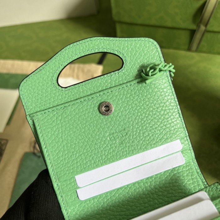 G*u*i gg marmont top handle card case wallet 701074 green