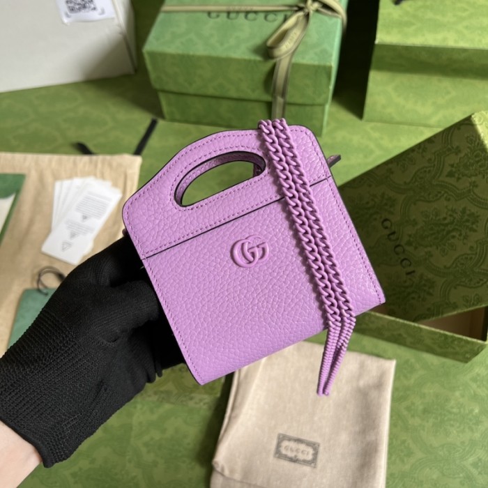 G*u*i gg marmont top handle card case wallet ‎701074 purple