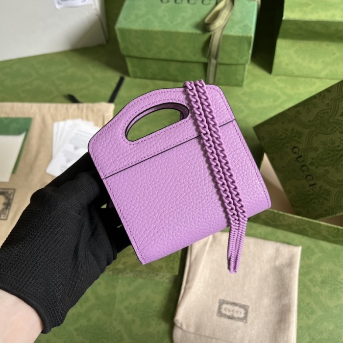 G*u*i gg marmont top handle card case wallet 701074 purple
