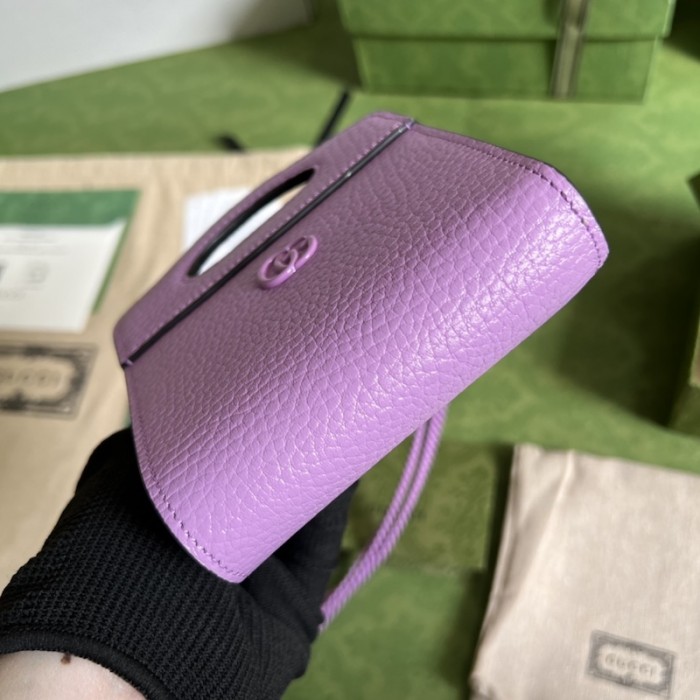 G*u*i gg marmont top handle card case wallet 701074 purple