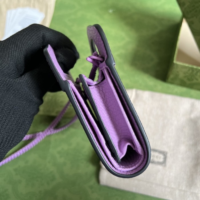 G*u*i gg marmont top handle card case wallet 701074 purple