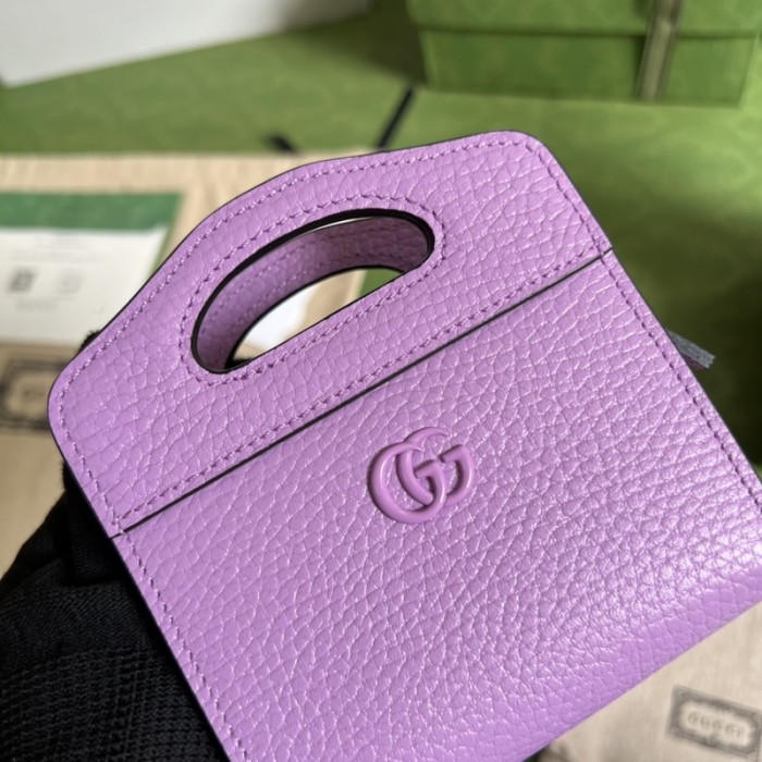 G*u*i gg marmont top handle card case wallet 701074 purple