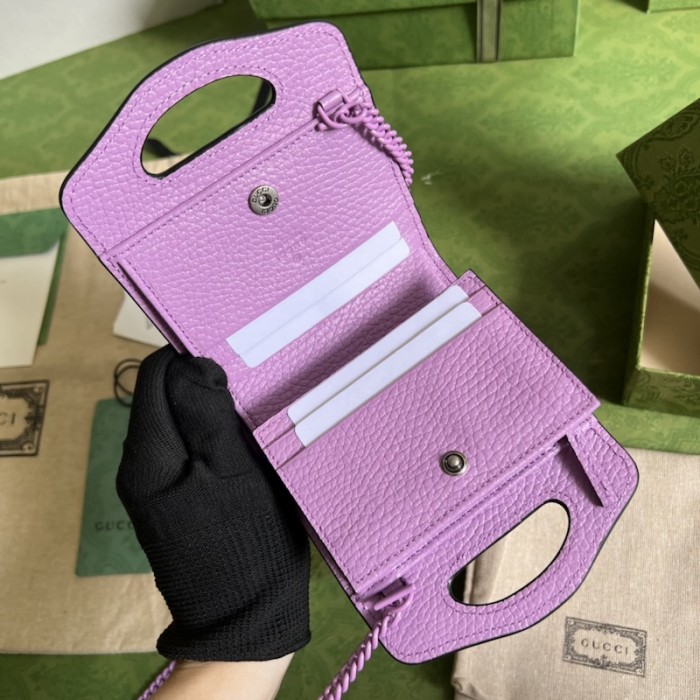 G*u*i gg marmont top handle card case wallet 701074 purple