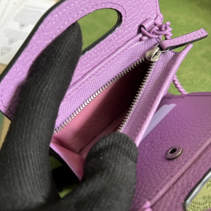 G*u*i gg marmont top handle card case wallet 701074 purple