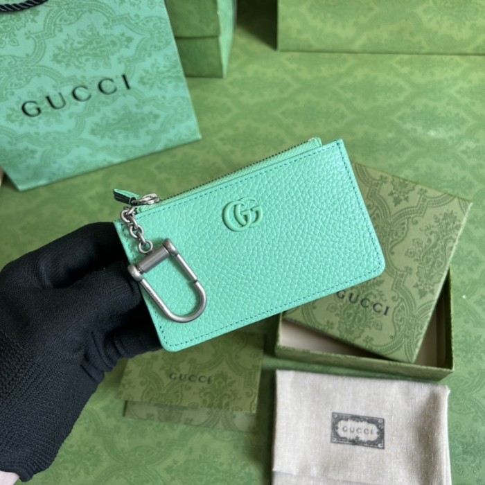 G*u*i gg marmont keychain card case ‎701070 green