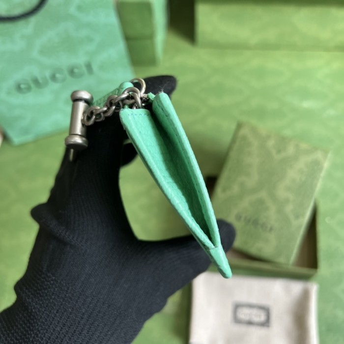 G*u*i gg marmont keychain card case ‎701070 green