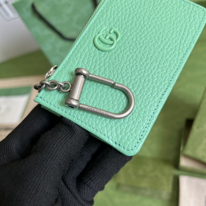 G*u*i gg marmont keychain card case ‎701070 green