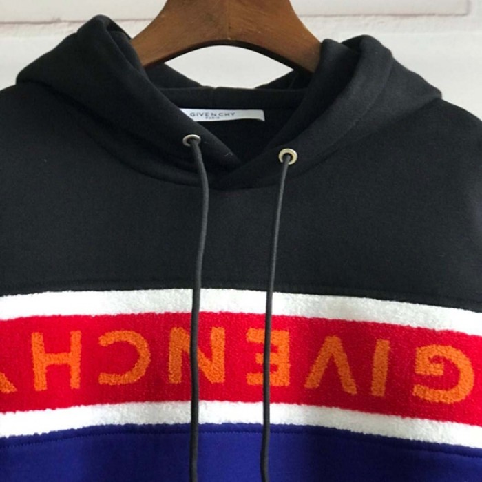 Givenchy Towelling Band Hoodie Black