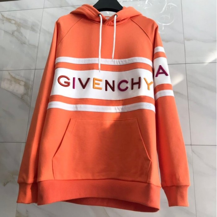 Givenchy hoodie with contrasting stripes orange
