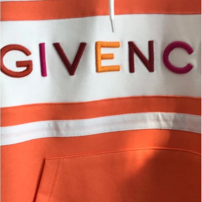 Givenchy hoodie with contrasting stripes orange