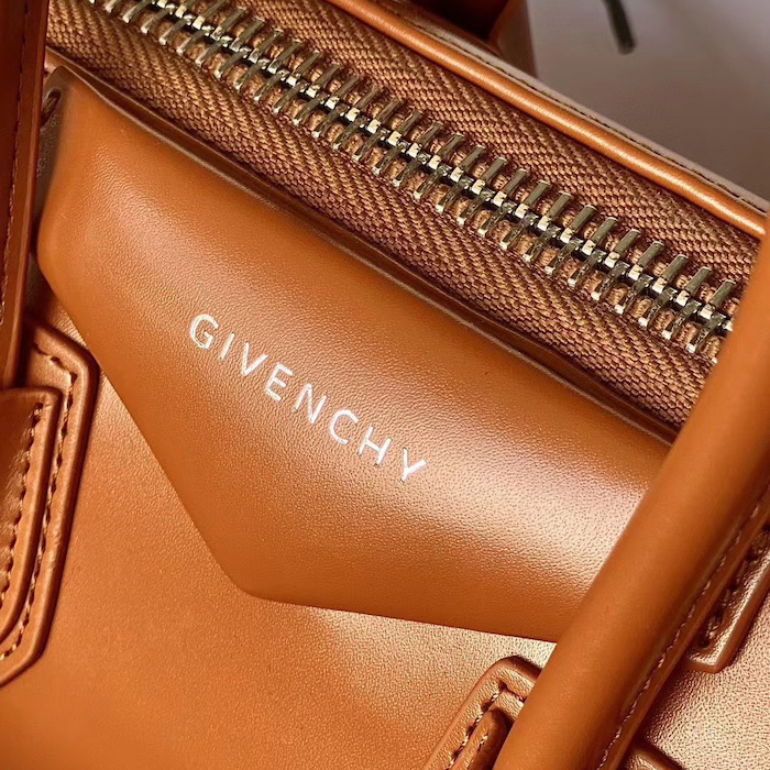 Givenchy Mini Antigona bag in Box leather Tan