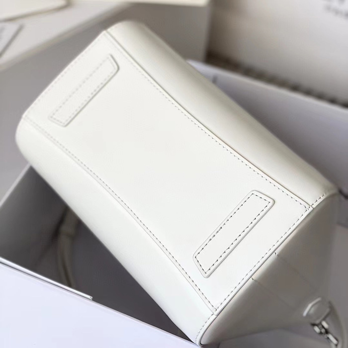 Givenchy Mini Antigona bag in Box leather White