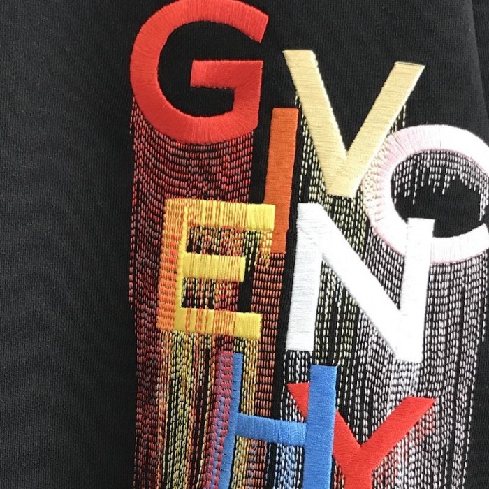 Givenchy Multicolored Embroidered Hoodie Black