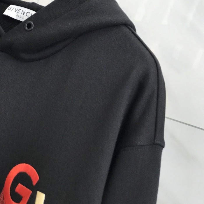 Givenchy Multicolored Embroidered Hoodie Black