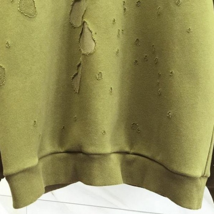 Givenchy Paris Destroyed Hoodie Green