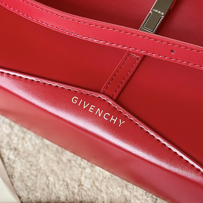 Givenchy Small Cut Out bag in Box leather with chain Red