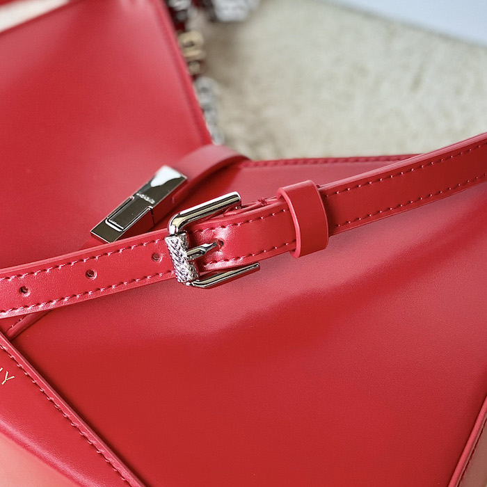 Givenchy Small Cut Out bag in Box leather with chain Red