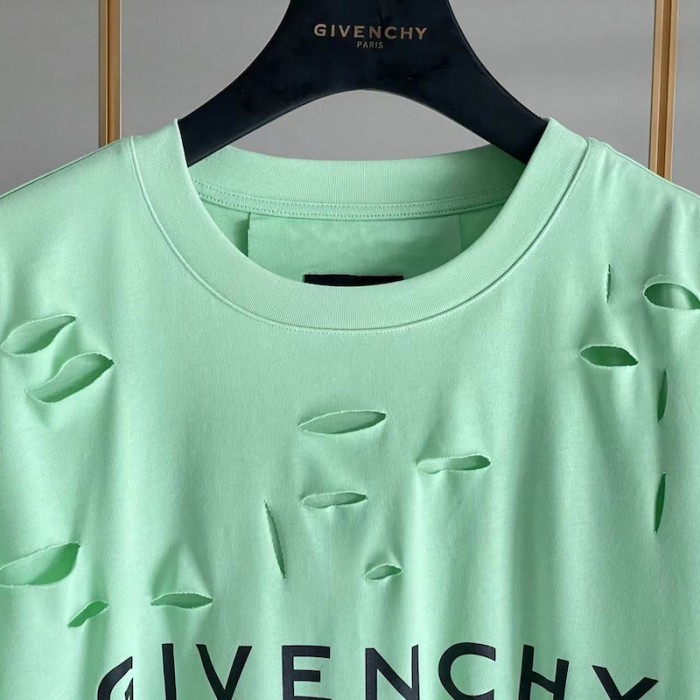 Givenchy Archetype oversized t-shirt with destroyed effect Green