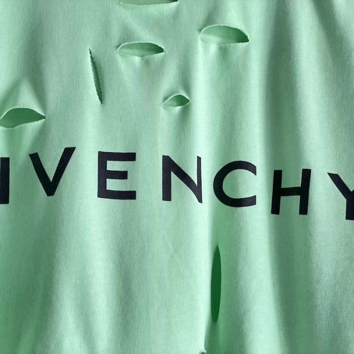 Givenchy Archetype oversized t-shirt with destroyed effect Green